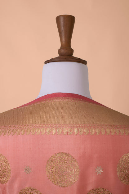 Handwoven Peach Silk Dupatta