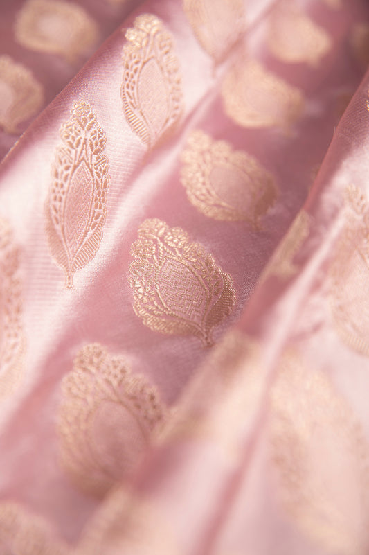 Handwoven Pink Satin Silk Fabric