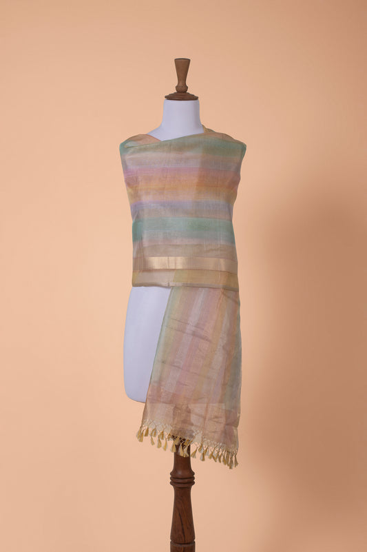 Handwoven Gold Organza Dupatta