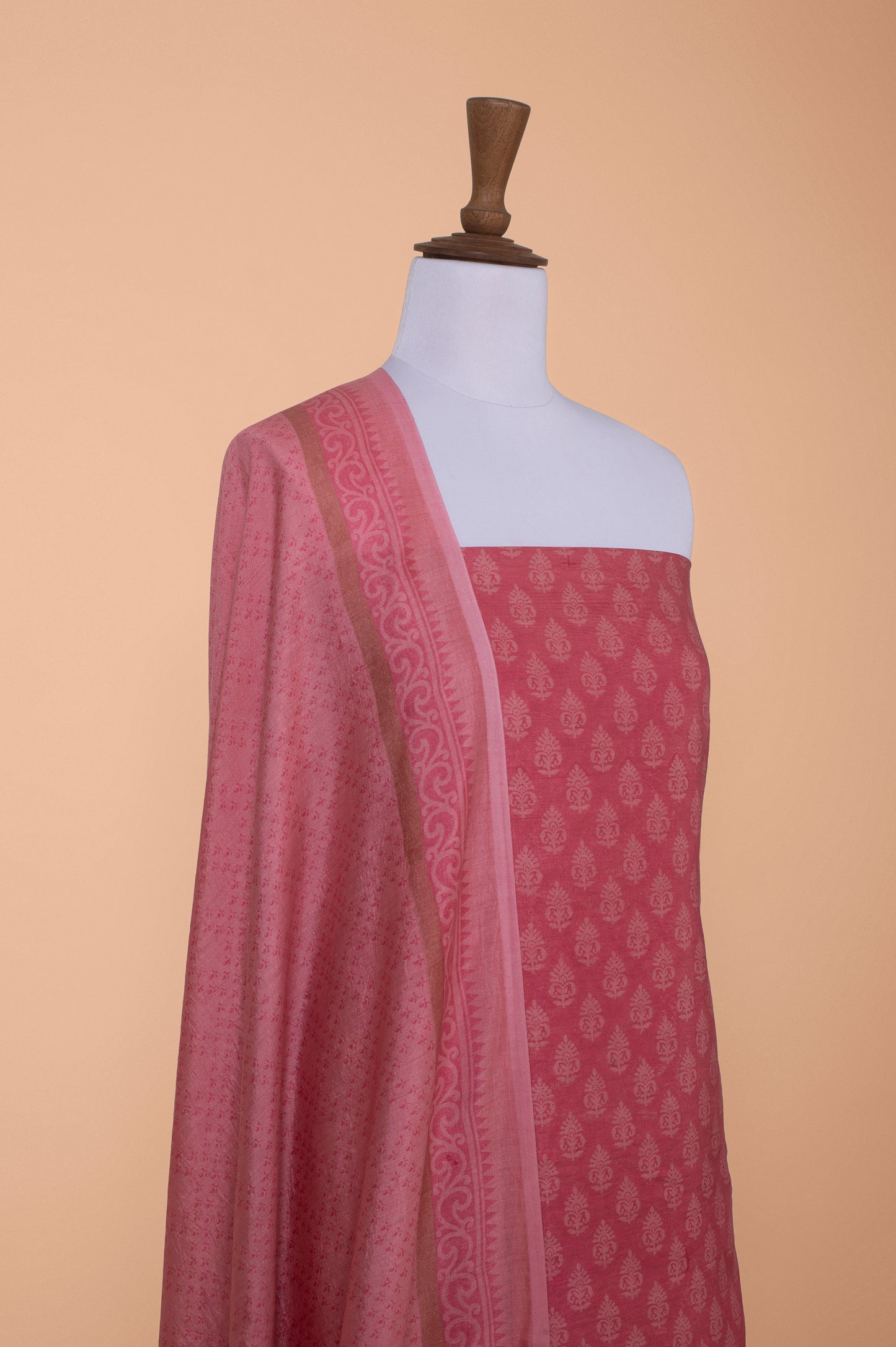 Handwoven Pink Cotton Silk Suit Piece