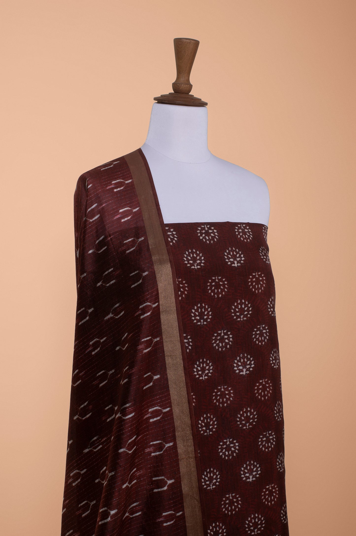 Handwoven Rust Cotton Silk Suit Piece