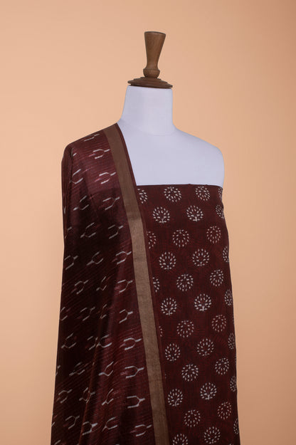 Handwoven Rust Cotton Silk Suit Piece