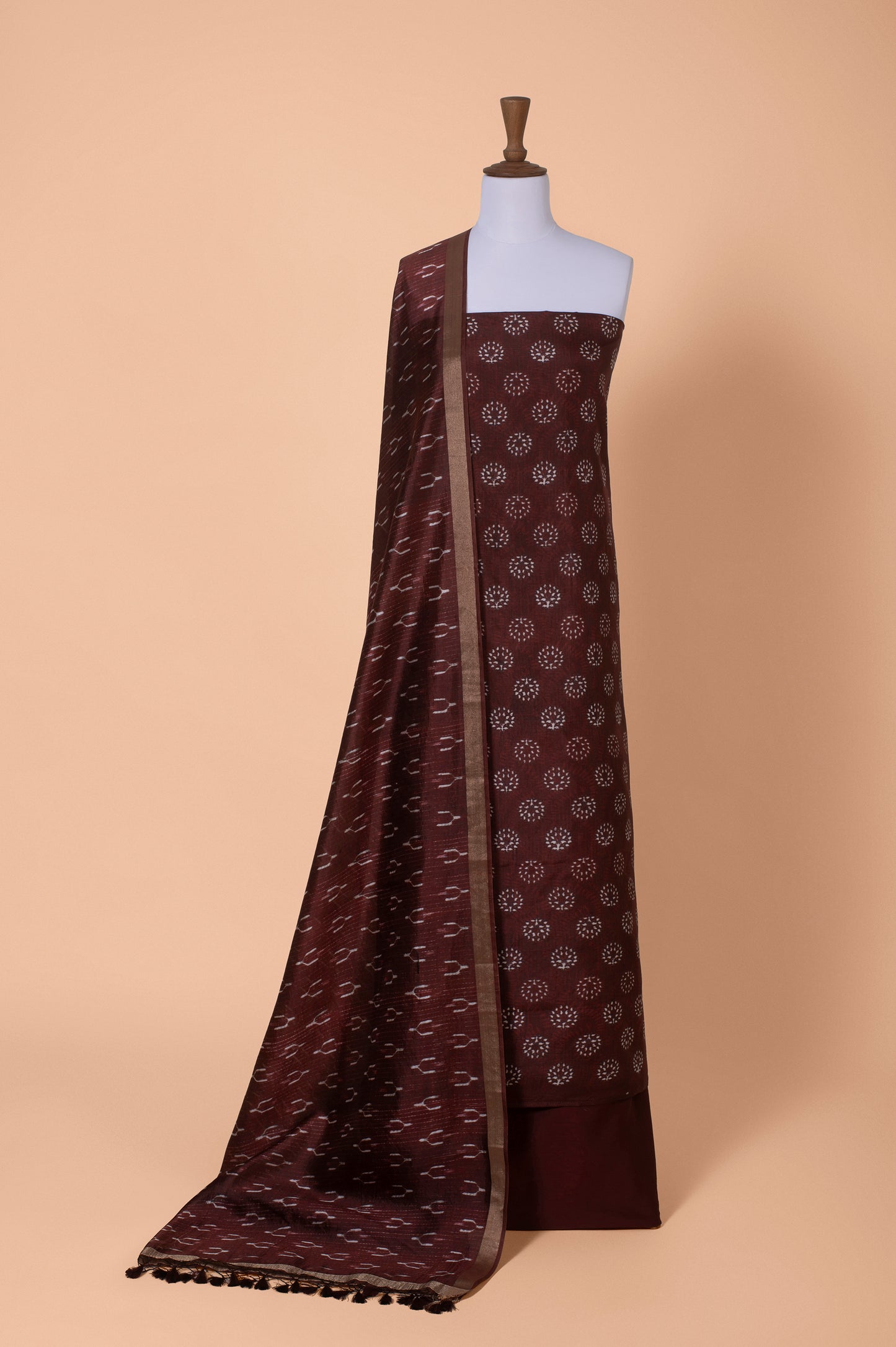 Handwoven Rust Cotton Silk Suit Piece