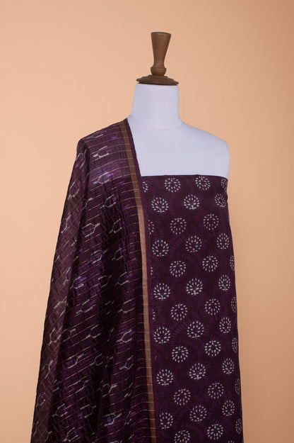 Handwoven Purple Cotton Silk Suit Piece