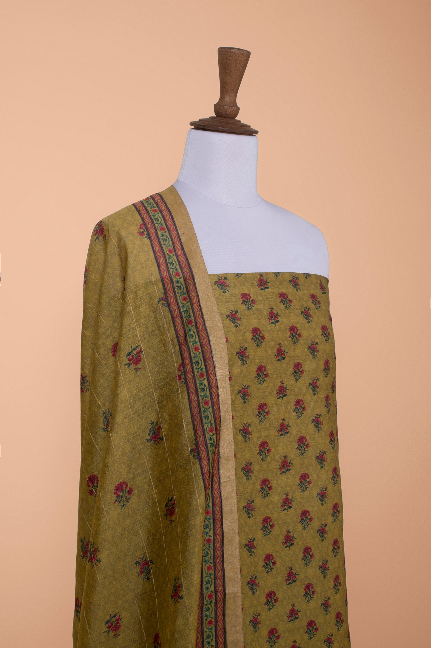 Handwoven Yellow Cotton Silk Suit Piece