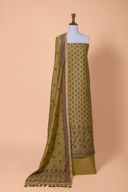 Handwoven Yellow Cotton Silk Suit Piece