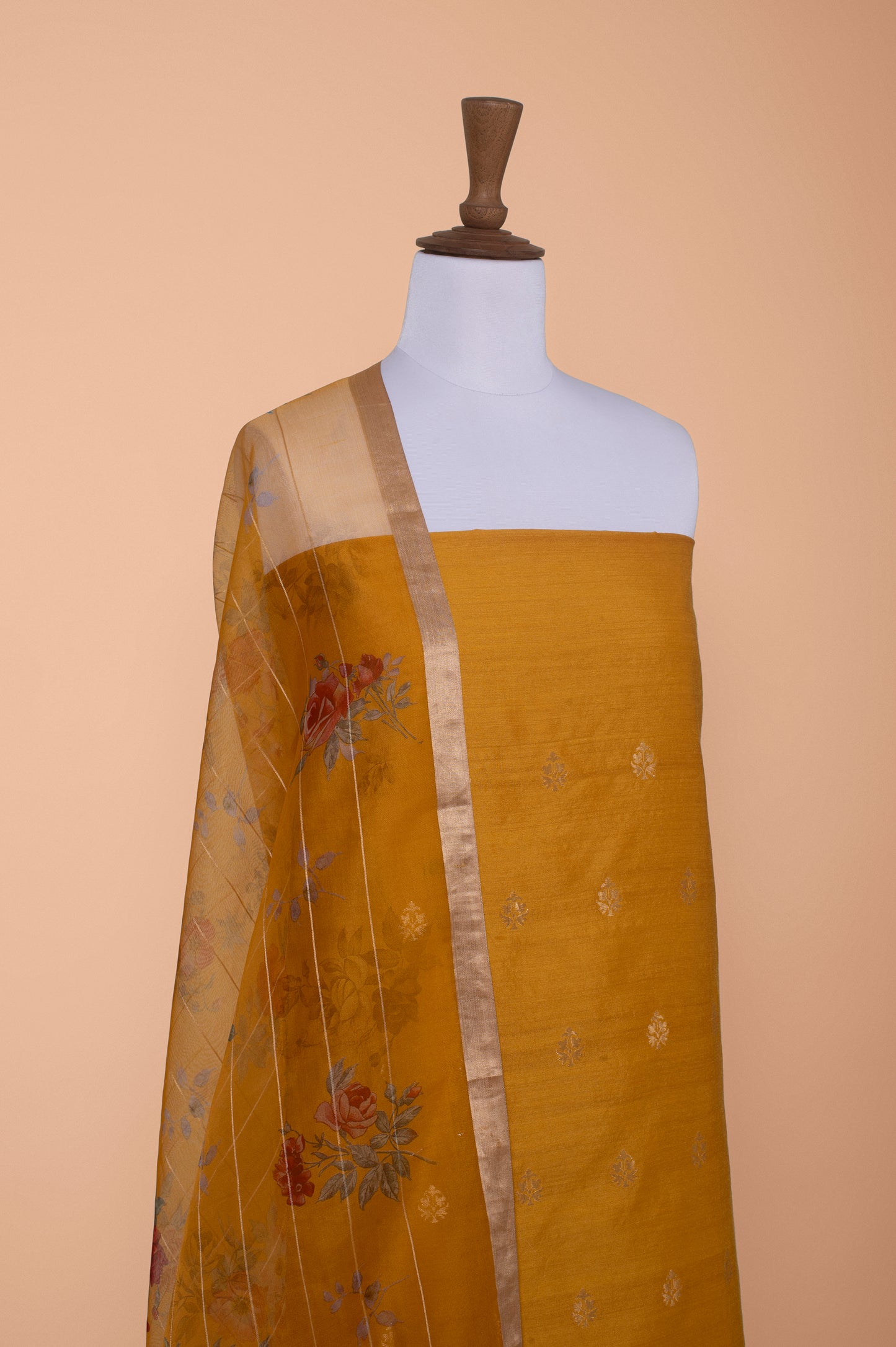 Handwoven Yellow Tussar Silk Suit Piece