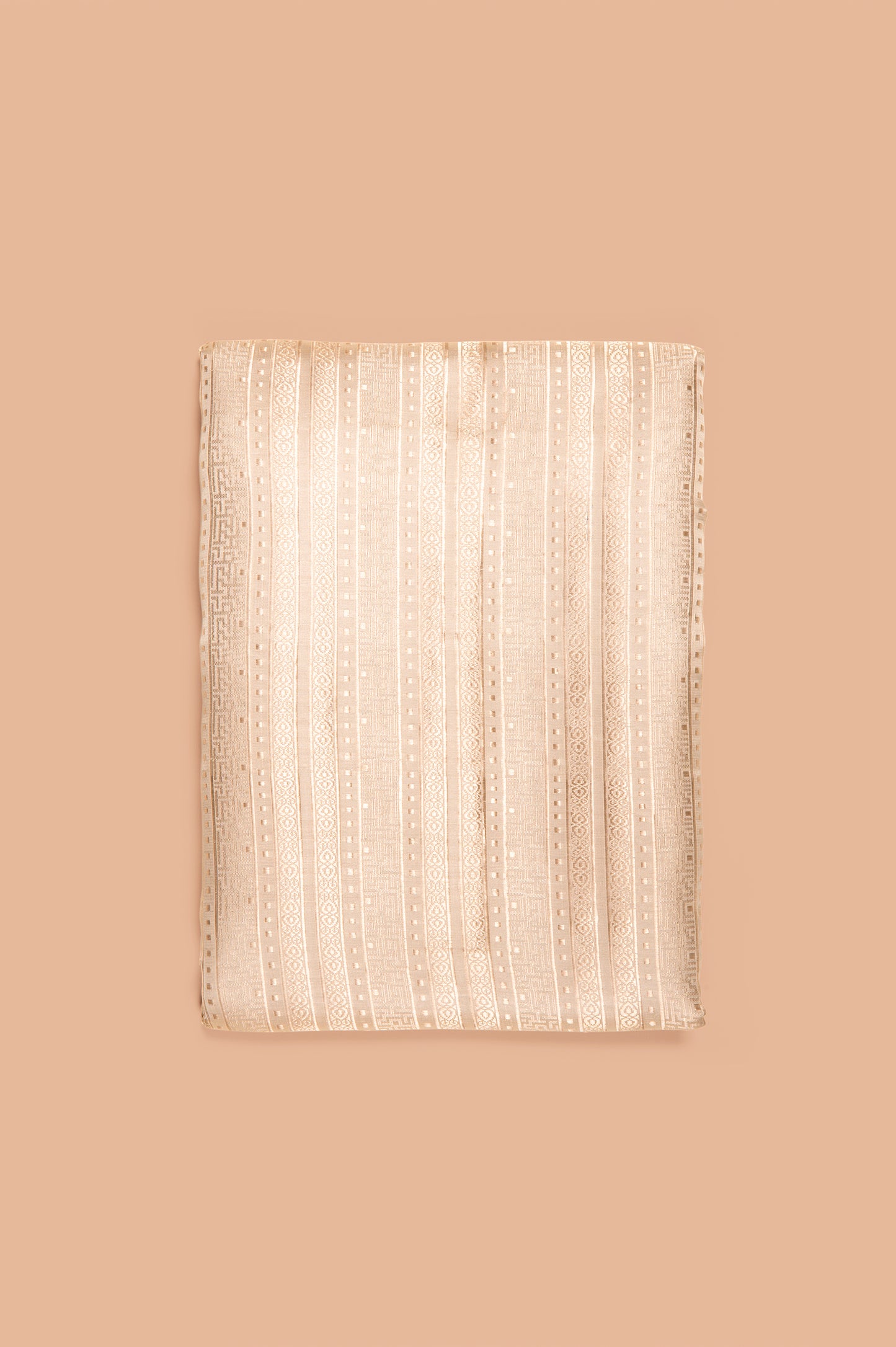 Handwoven Beige  Satin Silk Fabric