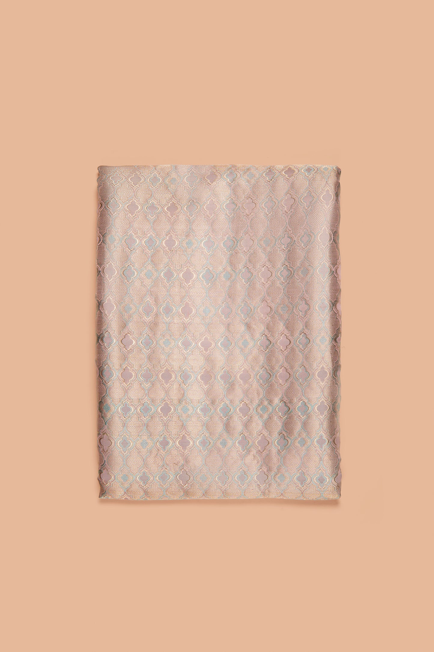 Handwoven Peach Satin Silk Fabric