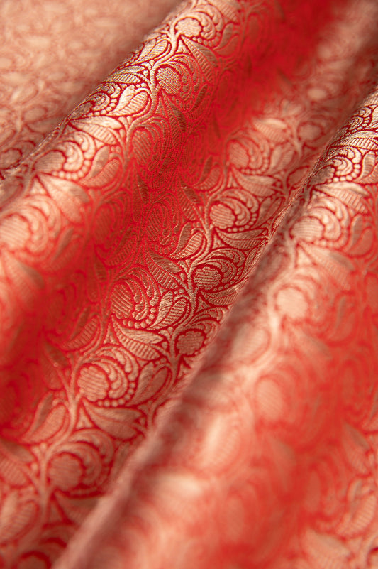 Handwoven Orange Silk Fabric