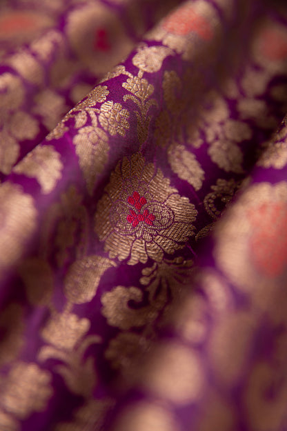 Handwoven Purple Silk Fabric