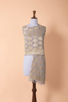 Handwoven Grey Georgette Dupatta