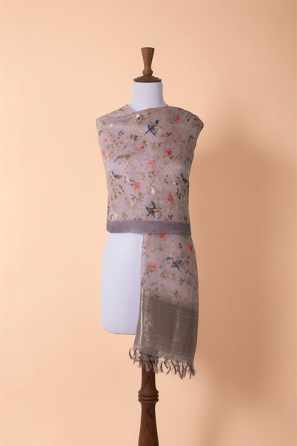 Handwoven  Gray Organza  Dupatta