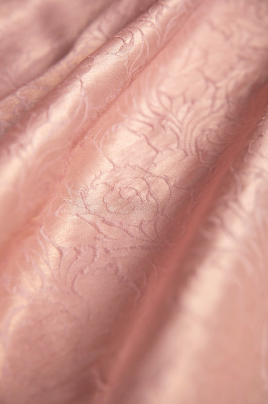 Handwoven Peach Silk Fabric