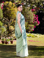 Pale Green Movable Brooch Saree