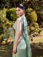 Pale Green Movable Brooch Saree