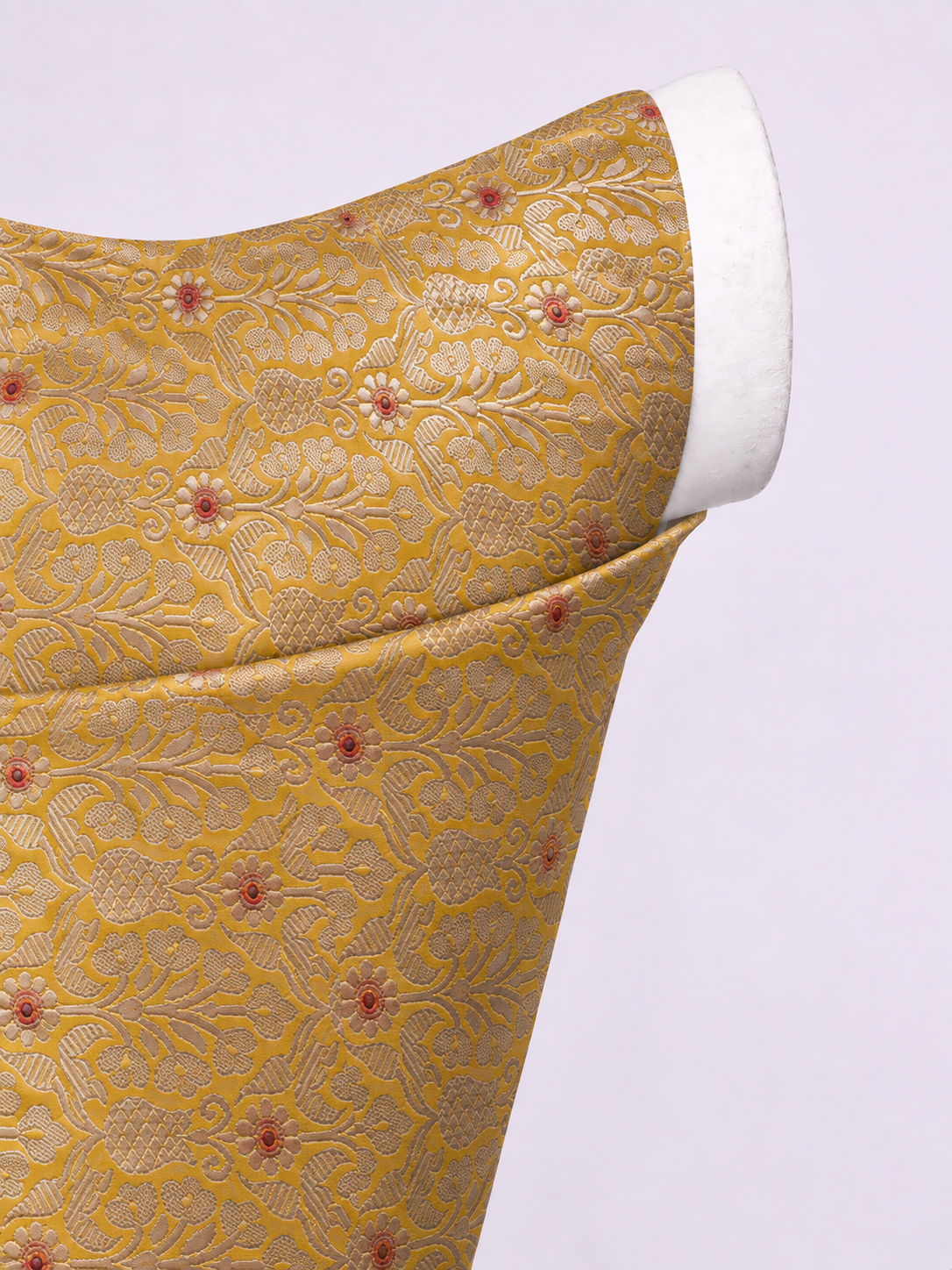 Handwoven Mustard Banarasi Emboss Blouse Fabric
