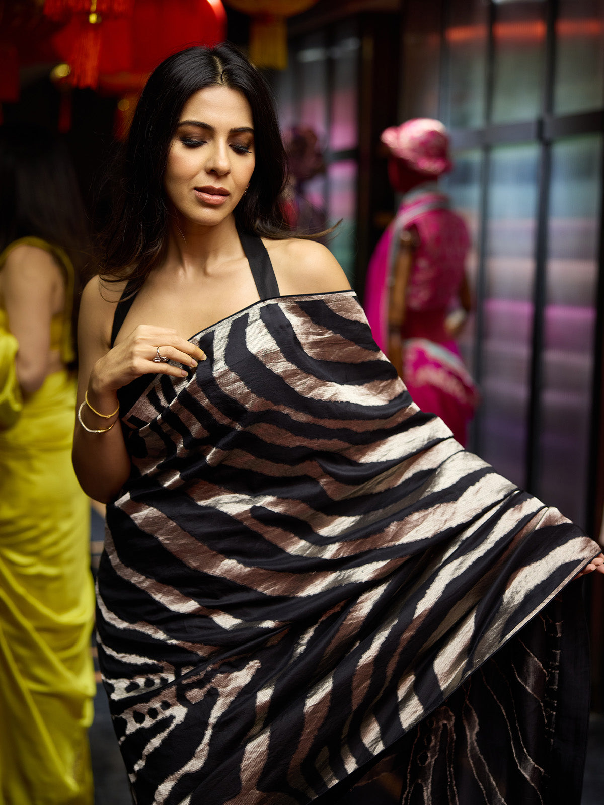 Handwoven Black & Silver Silk Saree