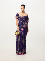 Handwoven Purple Kadhwa Banarasi Saree
