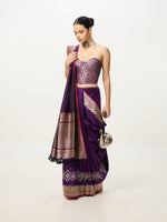 Handwoven Purple Kadhwa Banarasi Saree