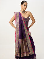 Handwoven Purple Kadhwa Banarasi Saree