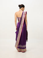 Handwoven Purple Kadhwa Banarasi Saree