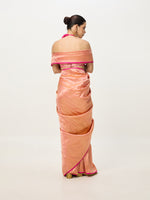 Handwoven Rose-Gold Cutwork Banarasi Saree