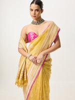Handwoven Gold Cutwork Banarasi Saree