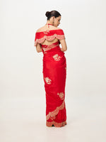 Handwoven Crimson Red Kadhwa Banarasi Saree
