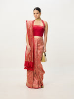 Handwoven Red Banarasi Emboss Saree