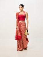 Handwoven Red Banarasi Emboss Saree