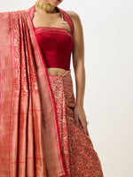 Handwoven Red Banarasi Emboss Saree