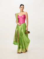 Handwoven Light Green Banarasi Emboss Saree