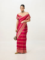 Handwoven Ruby Red Kadhwa Banarasi Saree