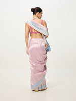 Handwoven Peach & Grey Banarasi Emboss Saree