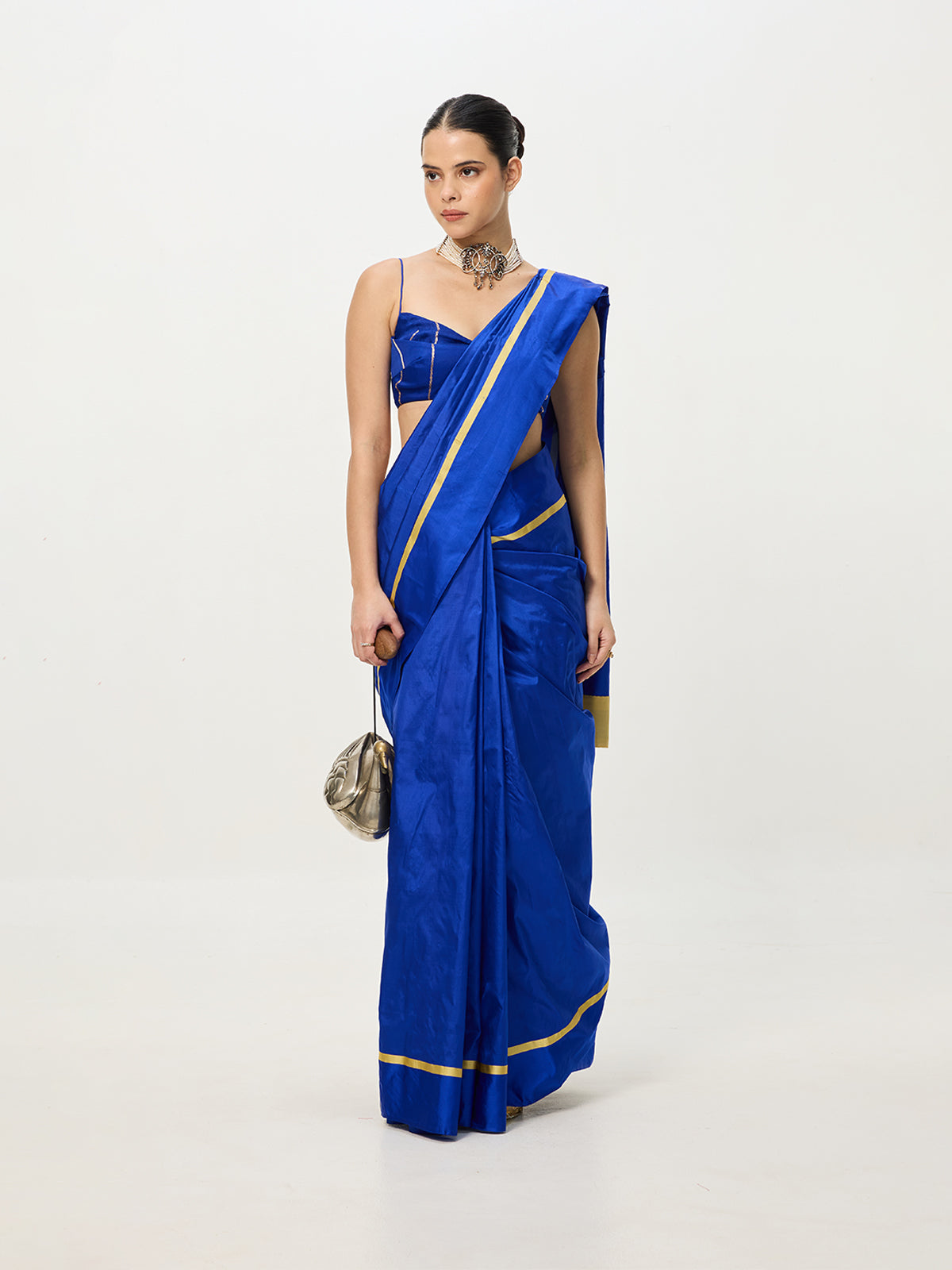 Handwoven Dark Blue Saree