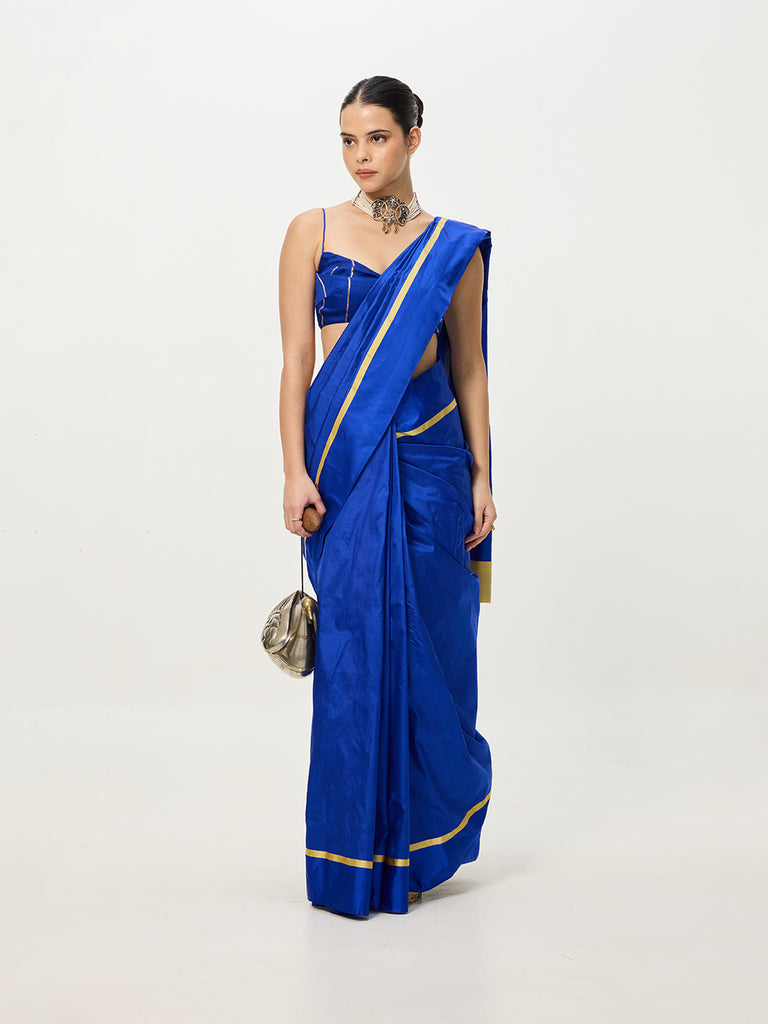 Handwoven Dark Blue Saree