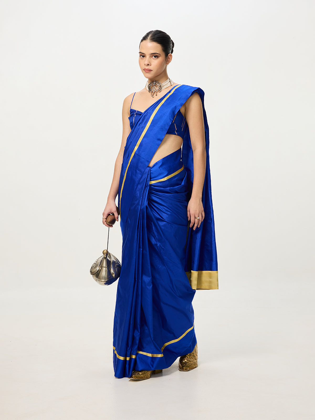 Handwoven Dark Blue Saree