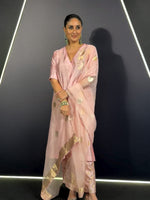 Handwoven Pink Silk Banarasi Suit