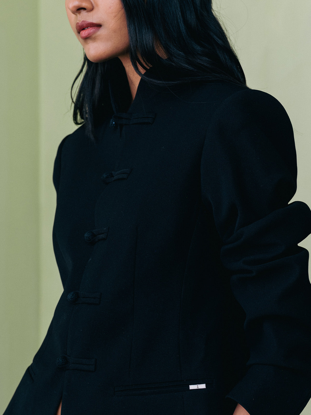 MATTE BLACK HOURGLASS BLAZER