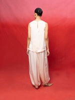 Handwoven Ivory Silk Embroidered Top and Pant Set