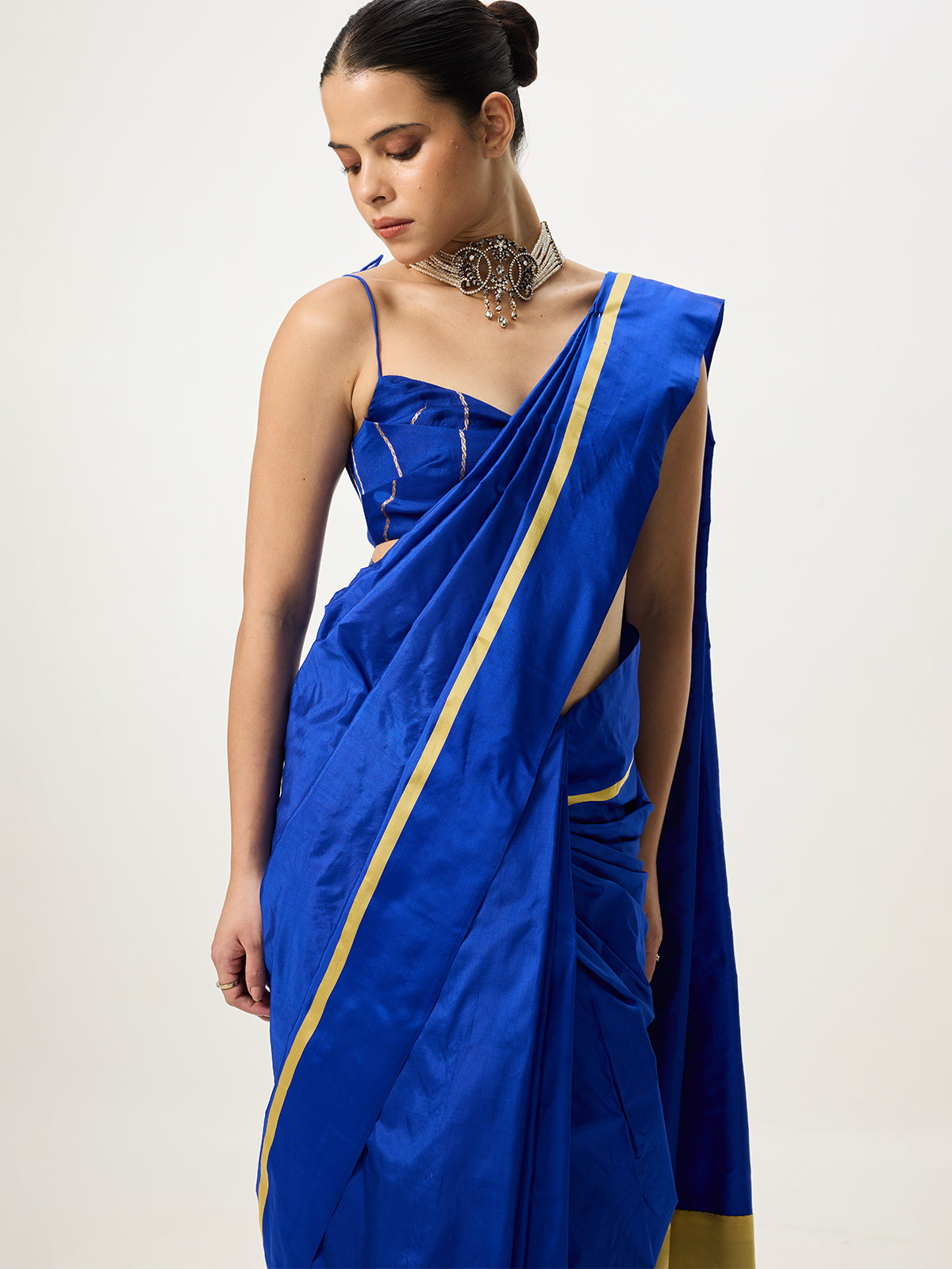 Handwoven Dark Blue Saree