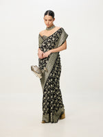 Handwoven Black & Gold Cutwork Banarasi Saree