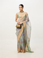 Handwoven Pistachio & Gold Banarasi Saree