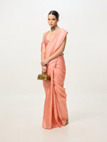 Handwoven Peach Cutwork Banarasi Saree