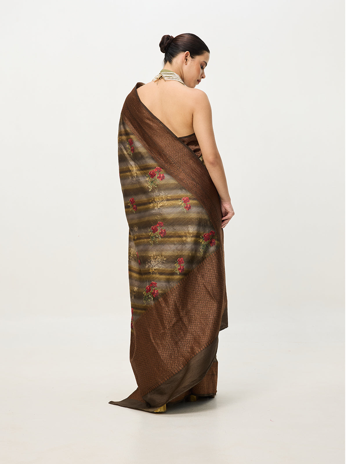 Handwoven Grey Cutwork Banarasi Saree