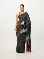 Handwoven Black Banarasi Emboss Saree
