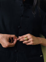 MATTE BLACK HOURGLASS BLAZER