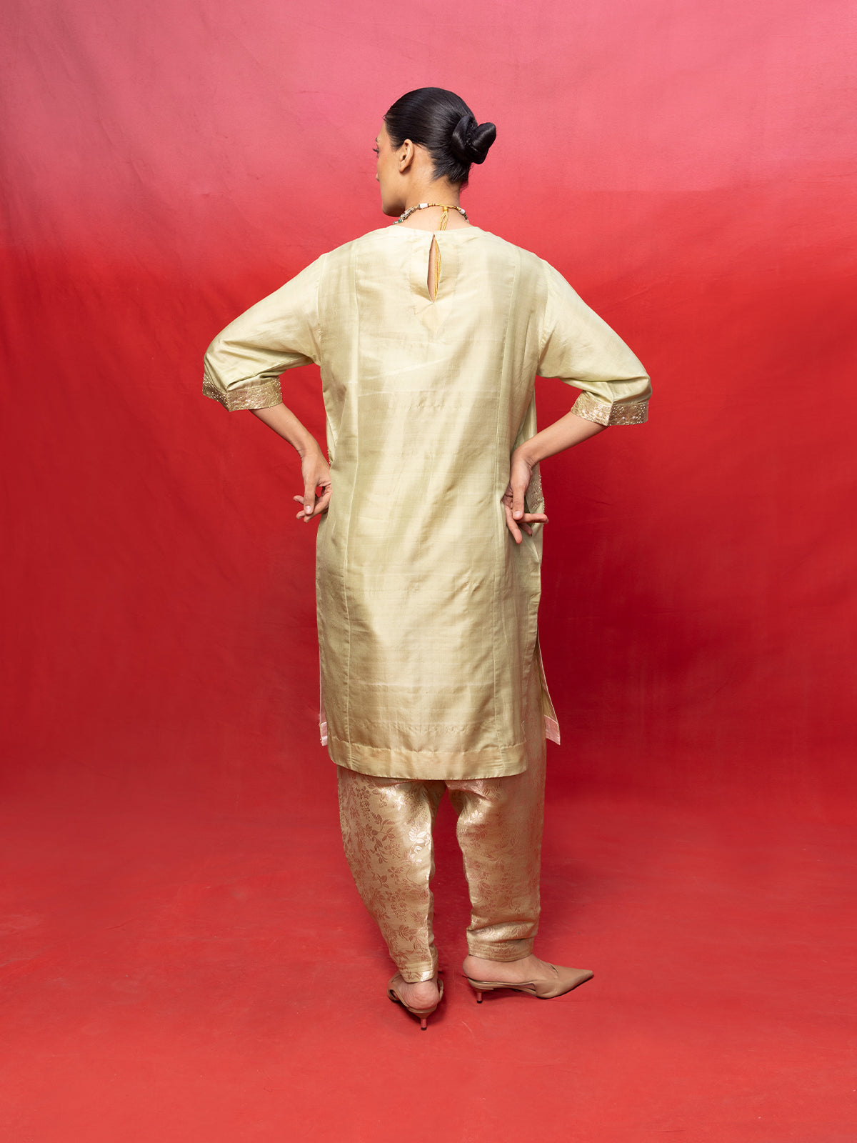 Handwoven Pistachio Green Banarasi Suit