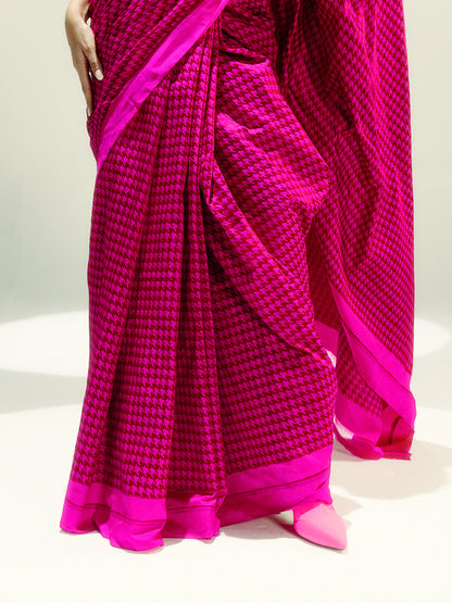 Pink Cosmo Saree